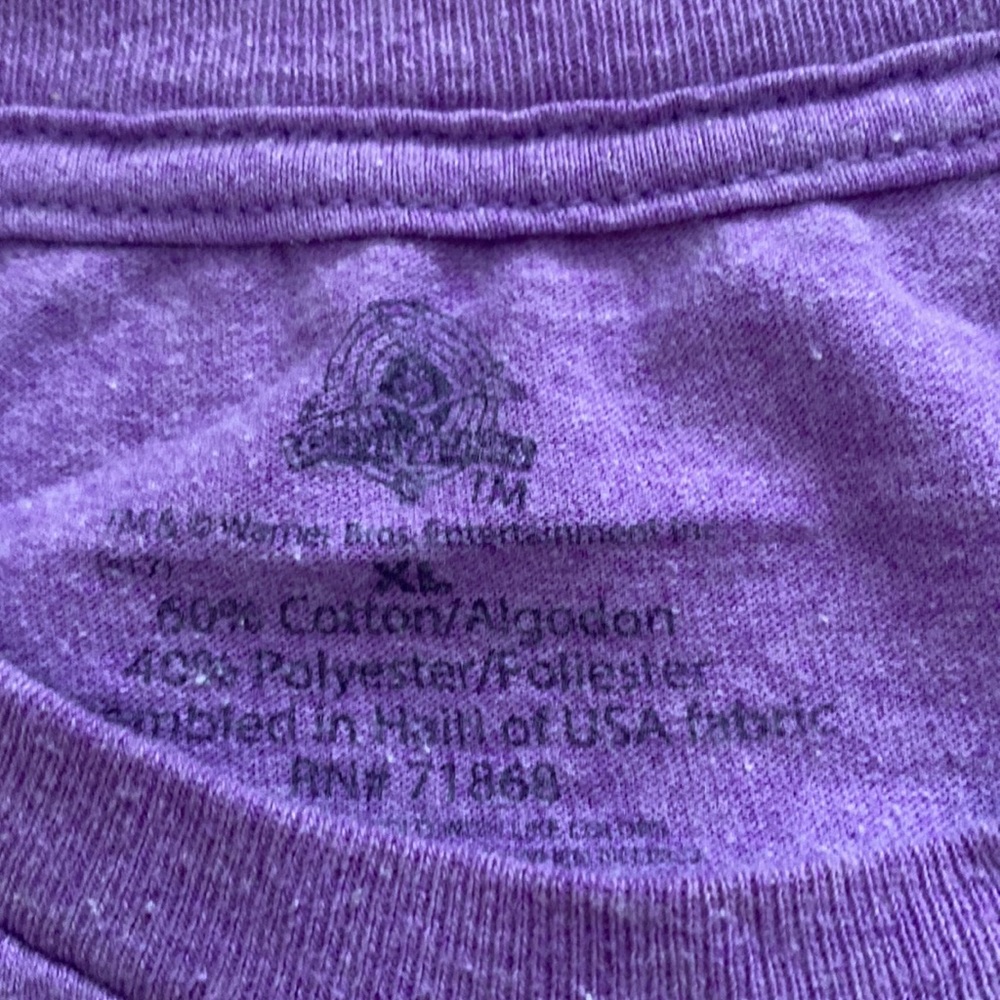 Marvin the Martian Womens XL Purple Tee Shirt. EUC. Unisex. Looney Toons. WB. - Picture 10 of 12